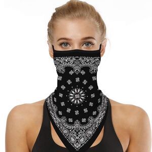 Ipenny Adjustable Silk Bandana Face Scarf Paisley Print